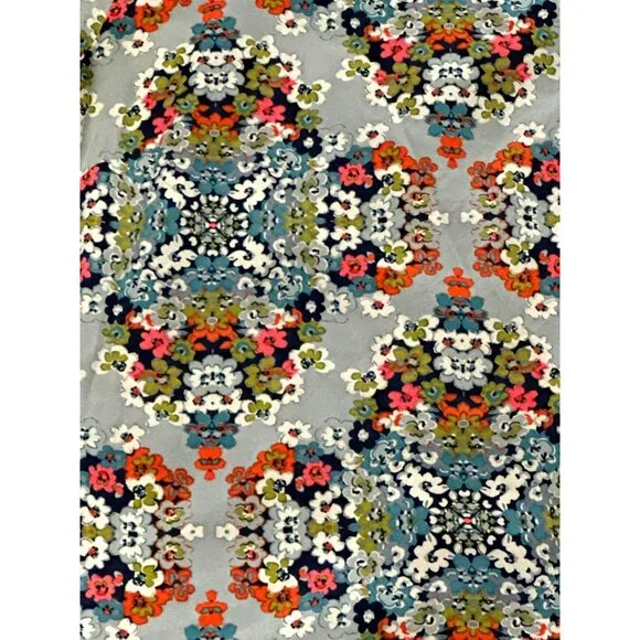 J Crew Size 4 Silk Dress Multicolor Floral Print Long Sleeve Straight Y2K Chic - Picture 8 of 12